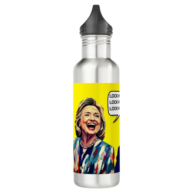 Botella De Agua Funny Hillary dice que encerrar a Trump (Izquierda)