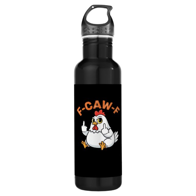 Botella De Agua Funny Meme F-Caw-F Chicken (Anverso)