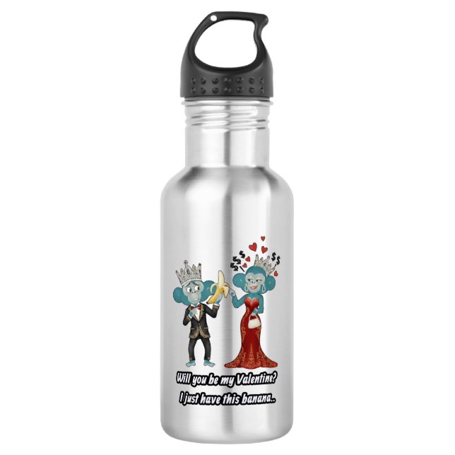 Botella De Agua Funny Monkey Couple Valentine's Day (Anverso)
