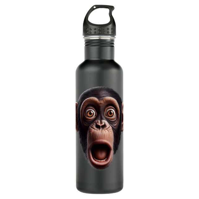 Botella De Agua Funny Monkey Face chimpancé (Anverso)