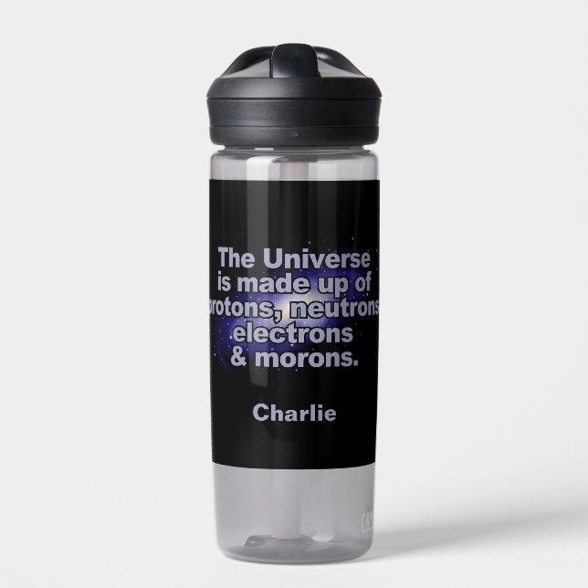 Botella De Agua Funny nombre personalizado "The Universe" (Delante)