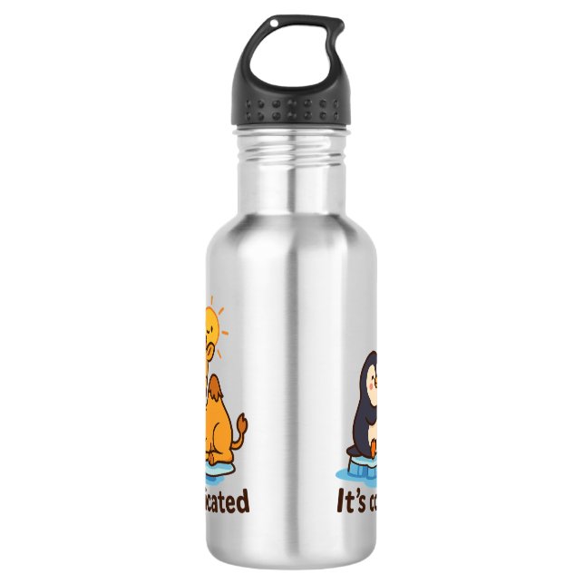 Botella De Agua Funny Penguin & Giraffe Water Bottle  (Anverso)