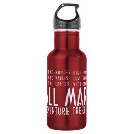 Botella De Agua Funny Red White All Mars Trekking Adventure
