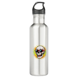 Botella De Agua **Funny Skull With Sunglasses – Cartoon Laughing S