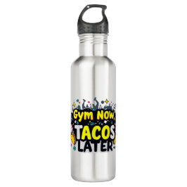 Botella De Agua Funny Water Bottle – Fitness & Foodie Quote Design