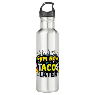 Botella De Agua Funny Water Bottle – Fitness & Foodie Quote Design