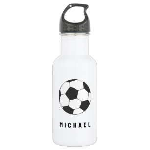 Botella De Agua Fútbol de moda - Negro personalizado