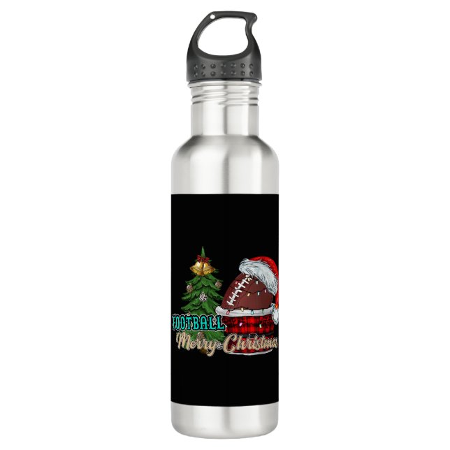 Botella De Agua Fútbol Feliz Navidad (Anverso)
