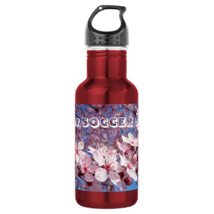 Botella De Agua Fútbol FLORES Flor de Cerezo Rosa