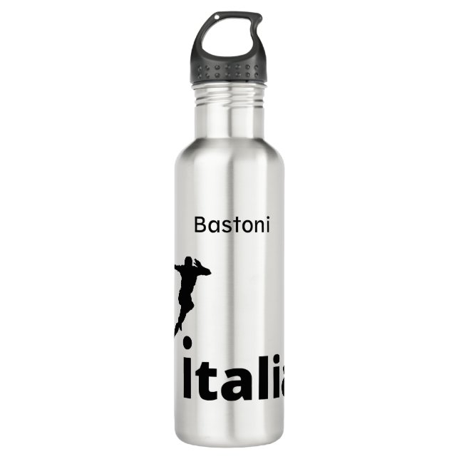 Botella De Agua Fútbol Italia, personalizable (Anverso)