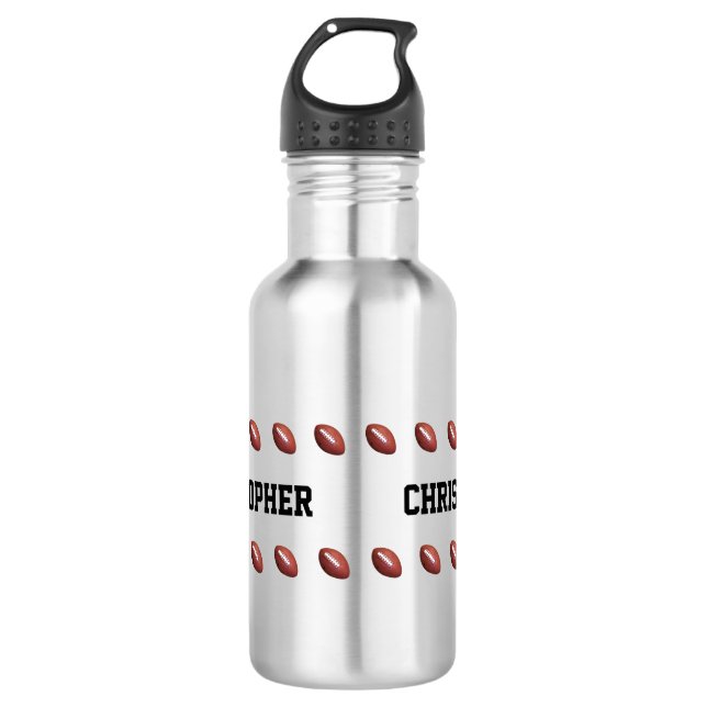 Botella De Agua Fútbol, nombre personalizado,  (Anverso)