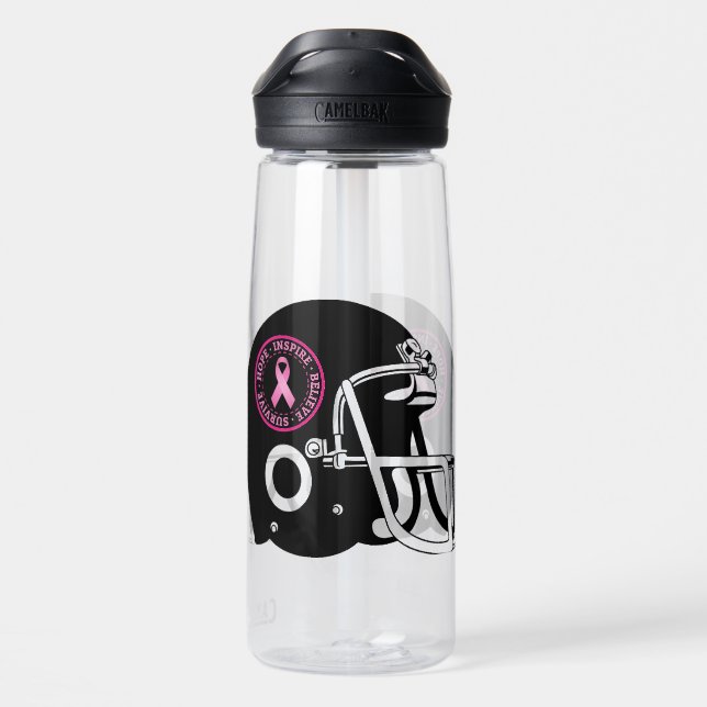 Botella De Agua Fútbol para la prevención del cáncer de mama (Atrás)