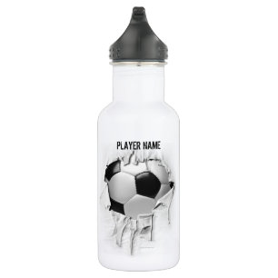 Botella De Agua Fútbol rasgado (personalizado)