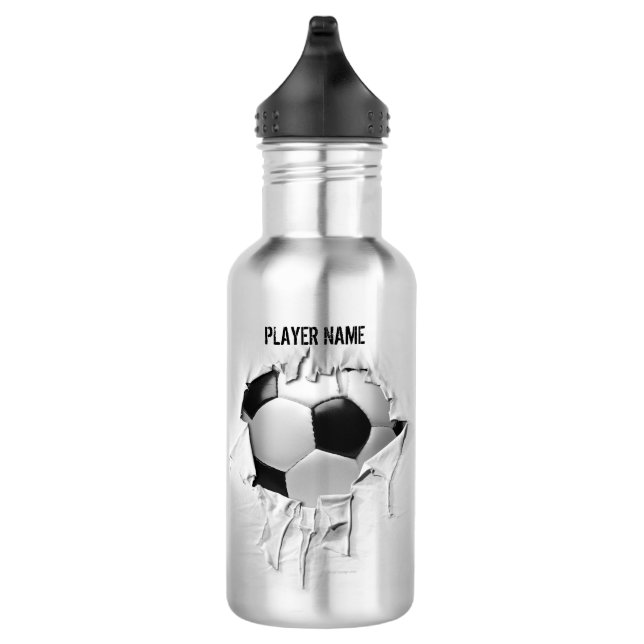 Botella De Agua Fútbol rasgado (personalizado) (Derecha)