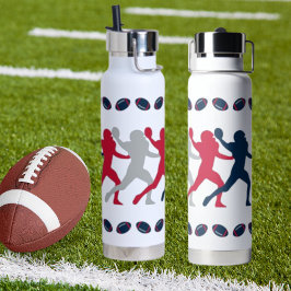 Botella De Agua Futbolista Blue,Red,&Silver Patriot