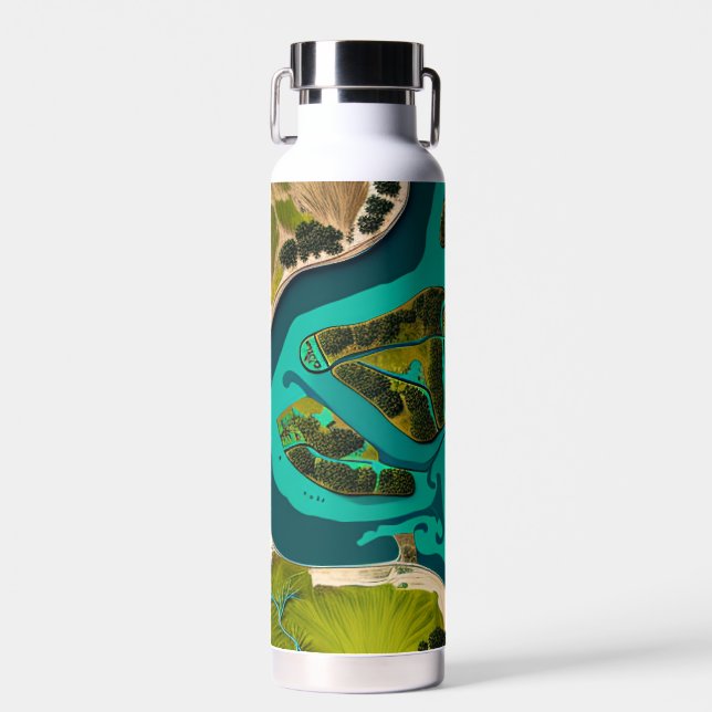 Botella De Agua Futuristic Marshlands (Delantero)