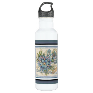 Botella De Agua G Creación Oficina Flor azul