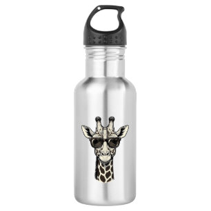 Botella De Agua Gafas de sol de jirafa geniales Camiseta de grabad