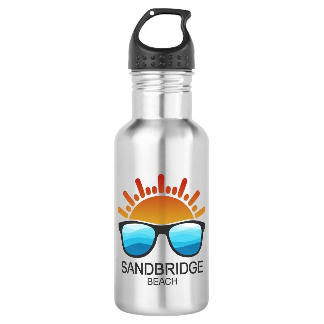 Botella De Agua Gafas de sol de Sandbridge Beach Virginia (Anverso)