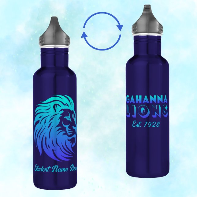 Botella De Agua Gahanna Lions Blue Gradient Personalized (Subido por el creador)