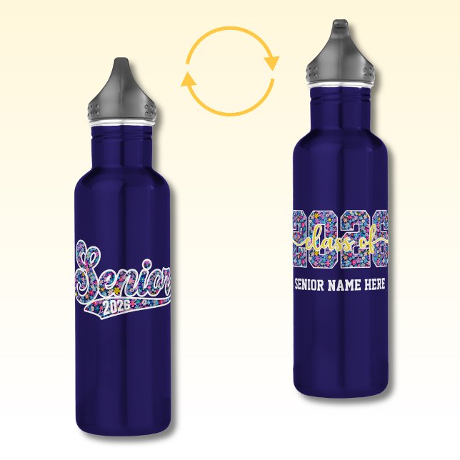 Botella De Agua Gahanna Lions Floral Personalized Stainless (Subido por el creador)