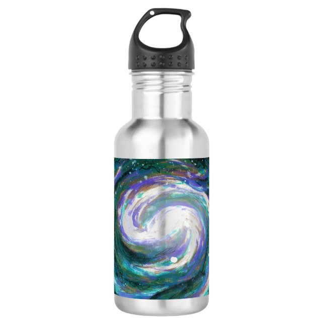 Botella De Agua Galaxia esmeralda y púrpura (Anverso)