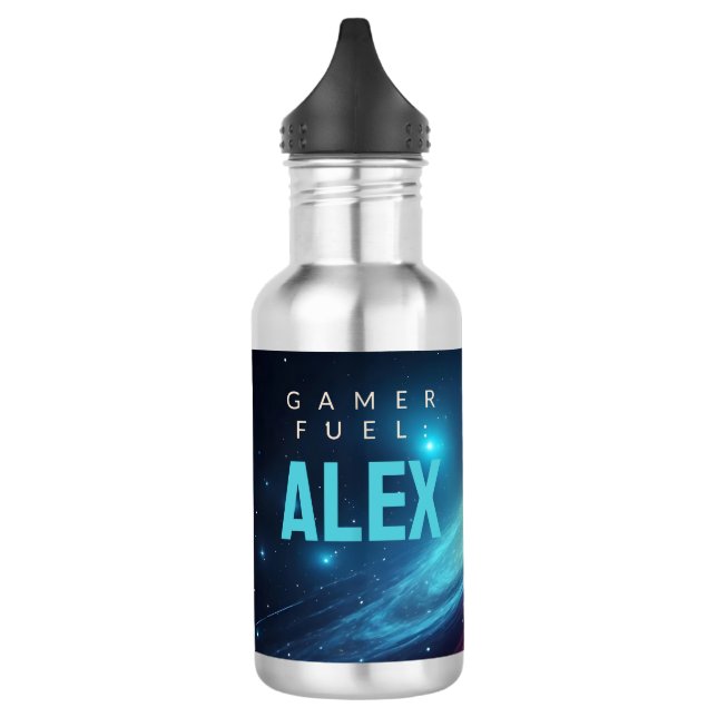 Botella De Agua Galaxia espacial de neón Synthwave Fluido abstract (Izquierda)