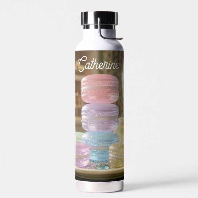 Botella De Agua Galletas Macarón de Vidrio Personalizadas  (Izquierdo)