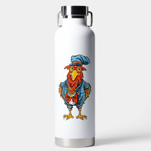 Botella De Agua Gallo de Dibujos Animados Divertido y Mandón