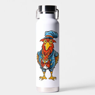 Botella De Agua Gallo de Dibujos Animados Divertido y Mandón