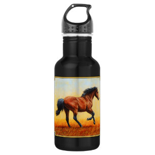 Botella De Agua Gallopaje de Caballos de la Bahía