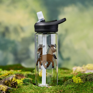Botella De Agua ¡Galopa! Diseño adorable de caballo Kawaii