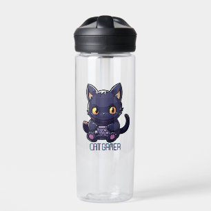 Botella De Agua Gamer de gatos