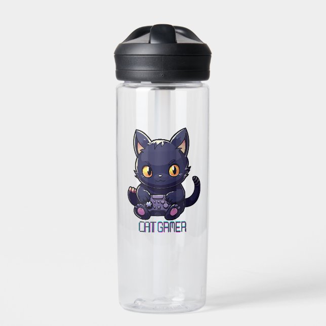 Botella De Agua Gamer de gatos (Delante)