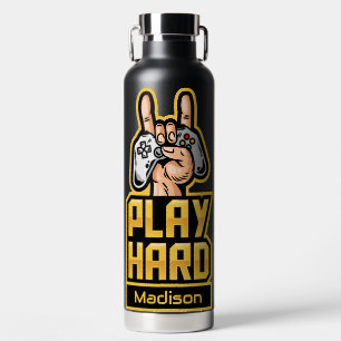 Botella De Agua Gamer de nombre personalizado