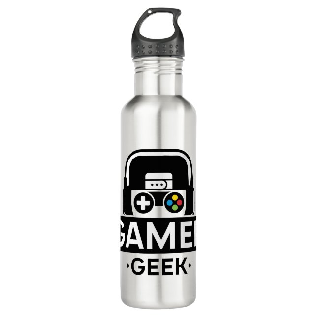 Botella De Agua Gamer Geek (Anverso)