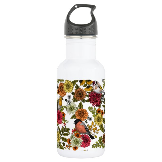 Botella De Agua Garden birds and flowers 1 (Anverso)