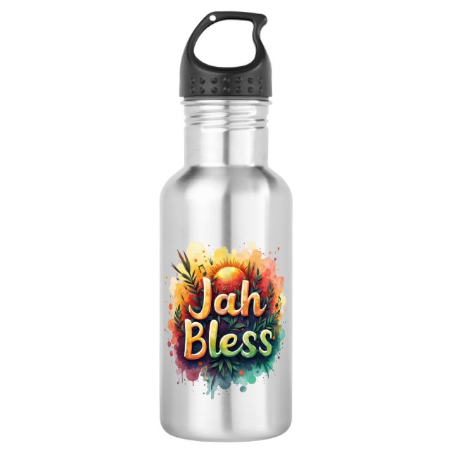 Botella De Agua Garrafa de Água Jah Bless - Reggae Vibes (Anverso)
