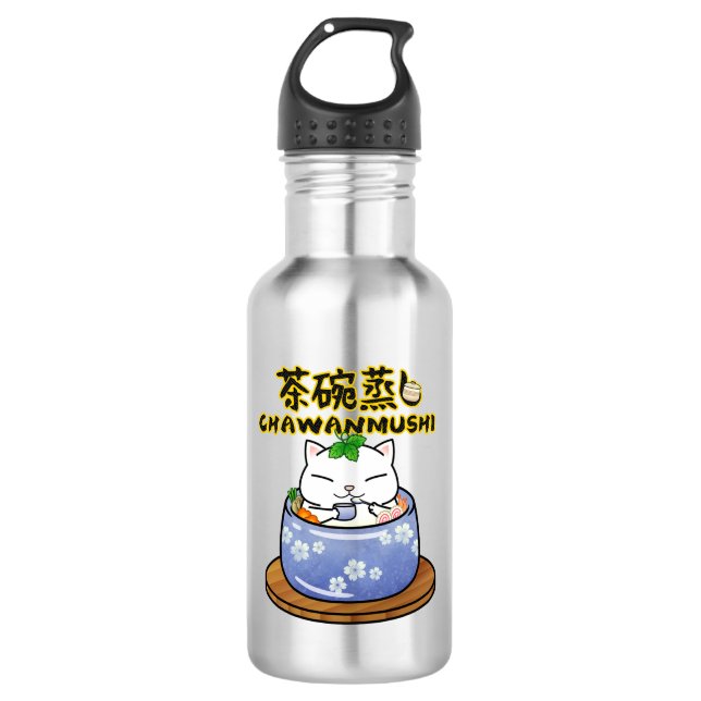 Botella De Agua Gastronomía japonesa Chawanmushi Cat (Anverso)