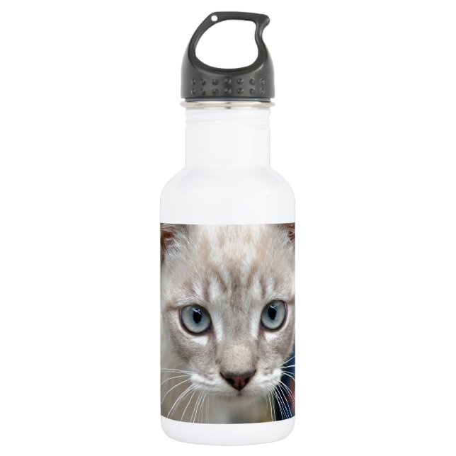 Botella De Agua gatito con ojos azules (Anverso)