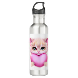 Botella De Agua Gatito de bebé rosado