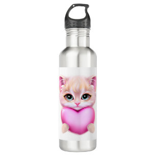 Botella De Agua Gatito de bebé rosado