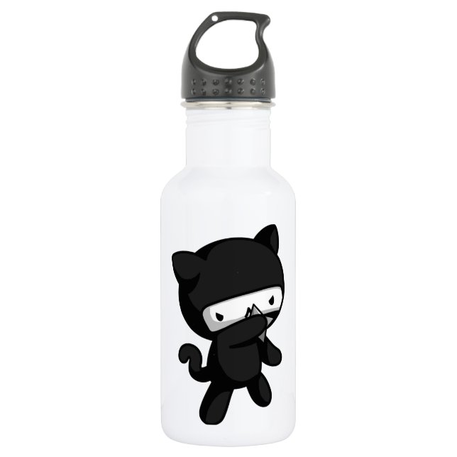 Botella De Agua Gatito de Ninja (Anverso)