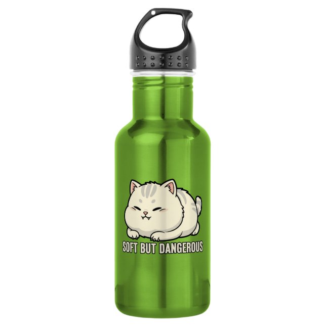Botella De Agua Gatito suave pero peligroso (Anverso)