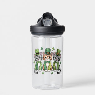 Botella De Agua Gatitos afortunados del día de San Patricio-47474