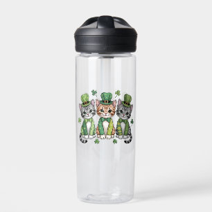 Botella De Agua Gatitos afortunados del día de San Patricio-47474