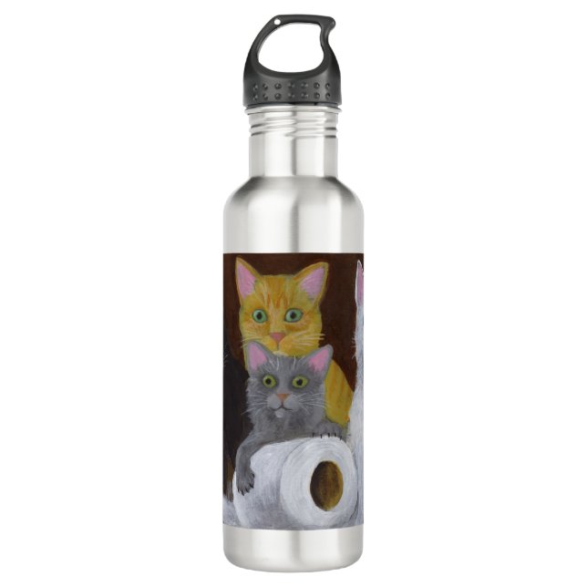 Botella De Agua Gatitos juguetones (Anverso)
