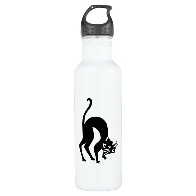 Botella De Agua Gato amenazante (Anverso)
