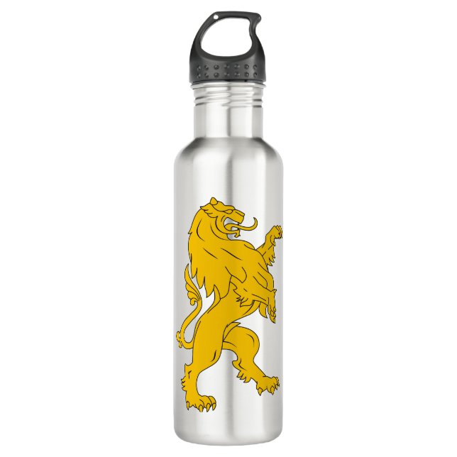 Botella De Agua Gato animal Heraldry Lion Mammal Estilizado (Anverso)