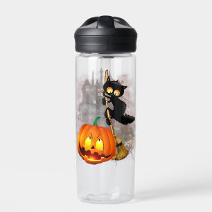 Botella De Agua Gato asustado por un personaje de Halloween divert